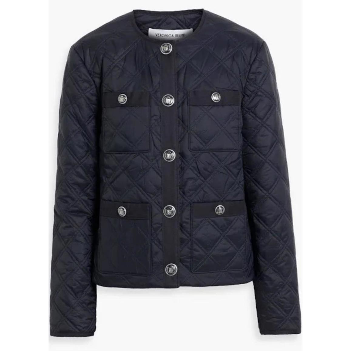 New Veronica Beard Shalia Quilted Shell Jacket In Navy Size M $698